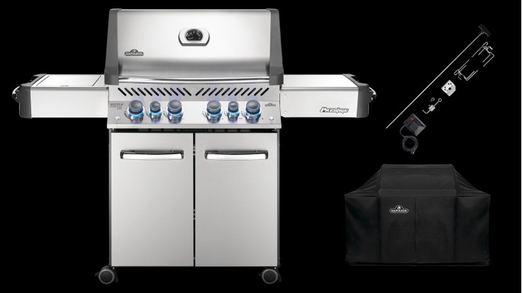 Napoleon Prestige P500 Natural Gas BBQ + Free Rotisserie & Cover