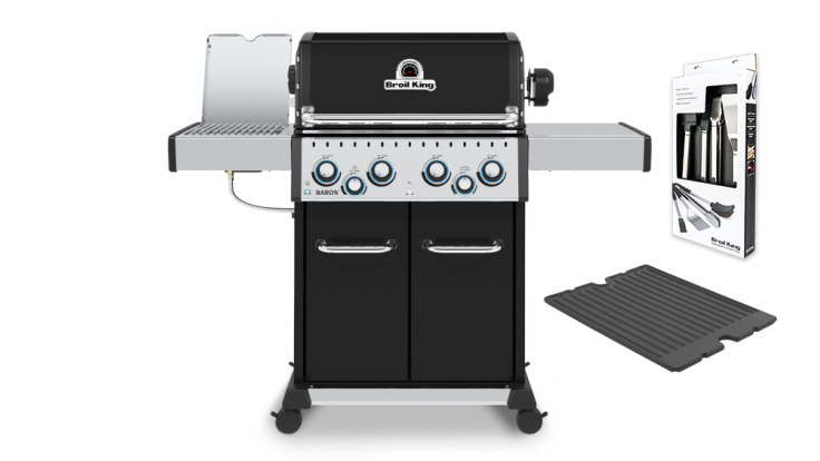 Broil King Baron 490IR Gas BBQ - Free Griddle + Tool Set