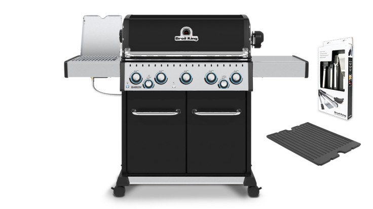 Broil King Baron 590IR Gas BBQ - Free Griddle + Tool Set