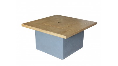 Altair Gas Fire Pit - Square Wood Table with Infill