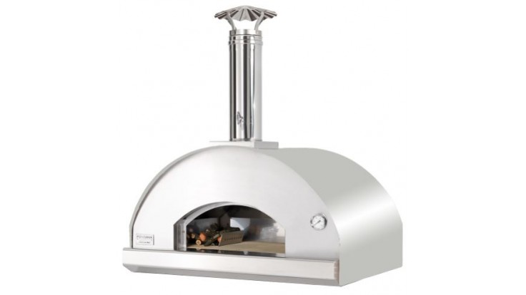 Fontana - Mangiafuoco Built in Wood Pizza Oven - Stainless Steel - Free Cover & Accessories