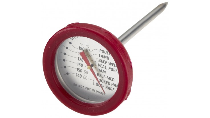 Grill Pro Stainless Meat Thermometer w/Silicone Bezel