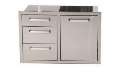 Whistler Grills Stainless Steel Triple Drawer And Waste Combo