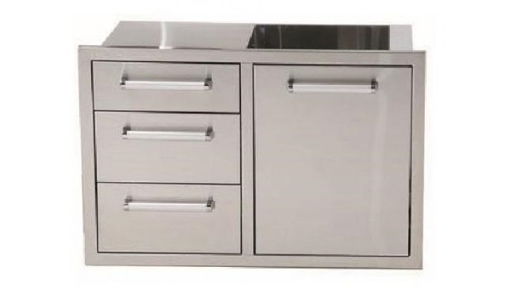 Whistler Grills Stainless Steel Triple Drawer And Waste Combo