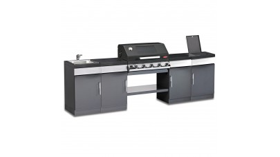 Beefeater Discovery Plus 1100 5 Burner Outdoor Kitchen with Sink Unit and Side Burner Unit
