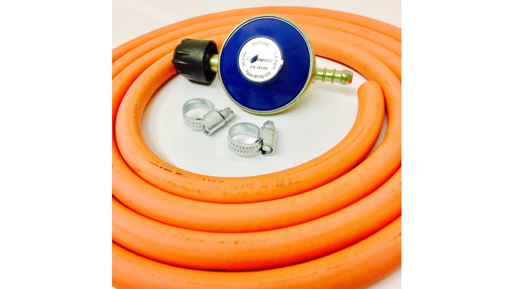 1.5m Hose with 2 Clips to fit Calor Gas 4.5kg Cylinders Butane Gas Regulator 