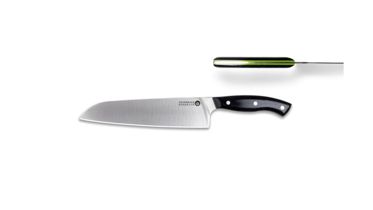 Savernake Santoku Knife Black Micarta and Lime