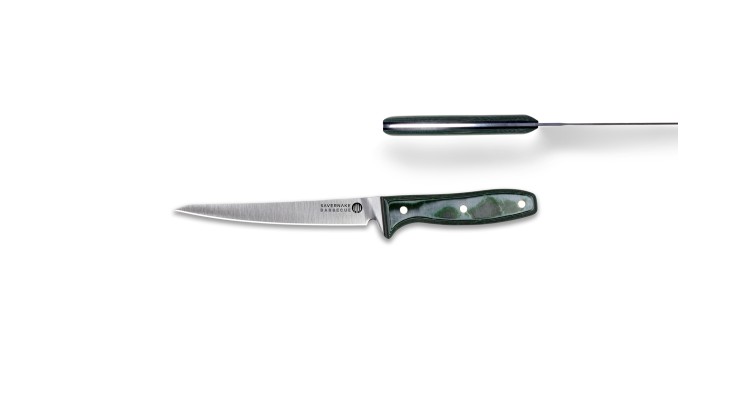 Savernake Flexi Boning Knife Green Micarta and Black 