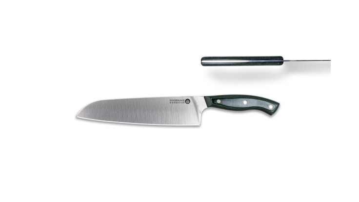 Savernake Santoku Knife Green Micarta and Black 