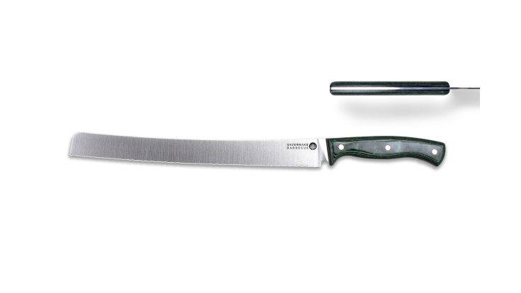 Savernake Brisket Slicer Green Micarta and Black 