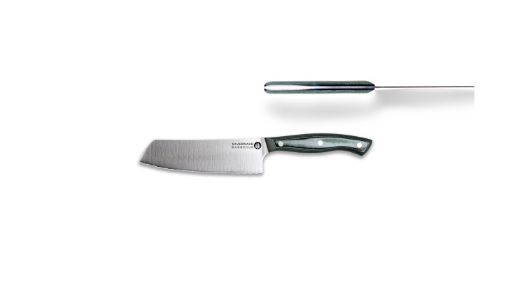 Savernake Mini Brisket Slicer Green Micarta and Black